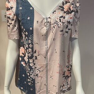 Floral V-Neck Women's Top